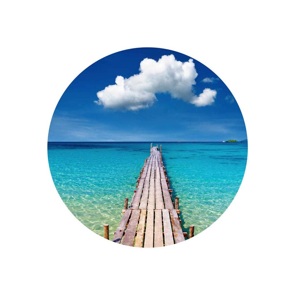 Door Decals Removable DIY Desktop Floor Round Waterproof 3D Wall Stickers for Home Bedroom Living Decor (B, Free Size)