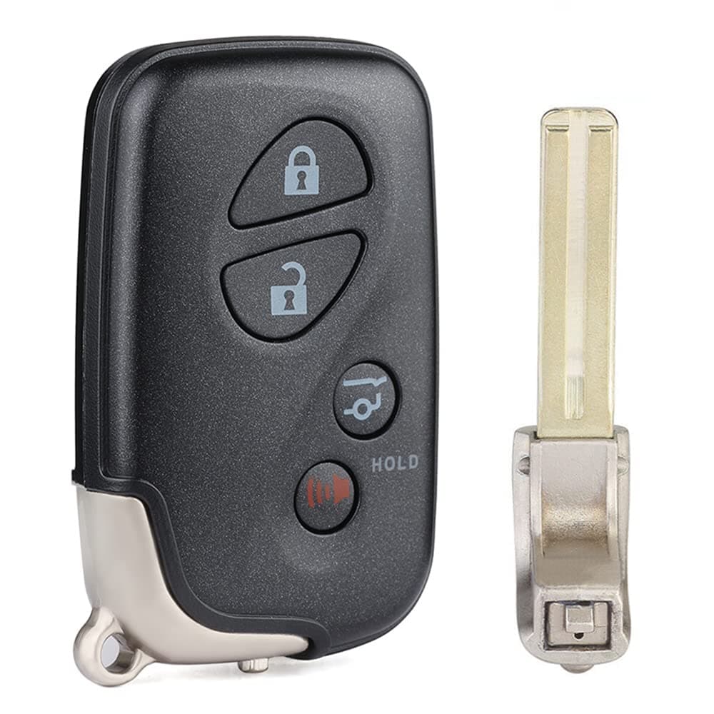 Rubik 4 Buttons Replacement Uncut Key Cover Fit for Lexus ES350 GS300 GS350 GS430 GS450h ISC IS250 IS350 LS460 LS600h, Keyless Entry Remote Fob Case Shell