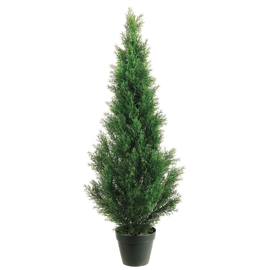 One 3 Foot Outdoor Artificial Cedar Topiary Tree Potted UV Rated Plant by Silk Tree Warehouse Company Inc (3 Foot)