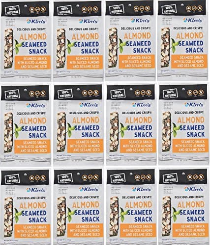Almond Snack Packs. Seaweed Chips - 12 Pack
