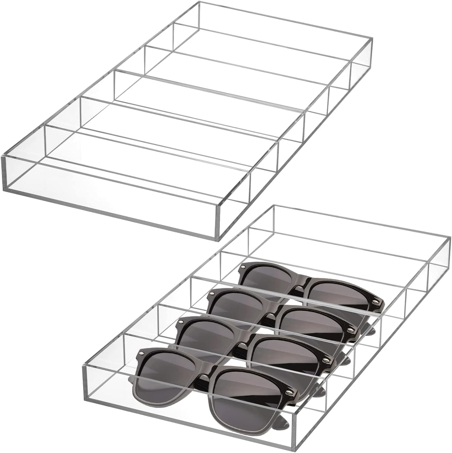 SOUJOY 2 Pack Acrylic Sunglasses Display Organizer