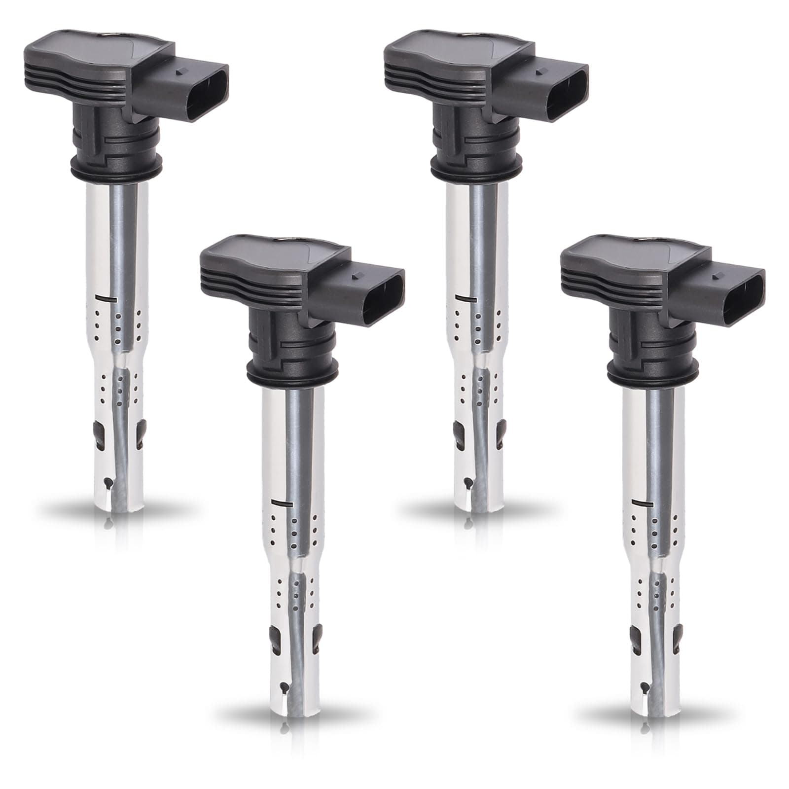 ENA Set of 4 Ignition Coil Pack 2005 2006 2007 2008 2009 2010 2011 2012 Compatible with Volkswagen VW Jetta Rabbit Beetle Passat Golf Tiguan A3 A4 A5 A6 Q5 TT 2.5L L5 Coils for 07K905715A UF575