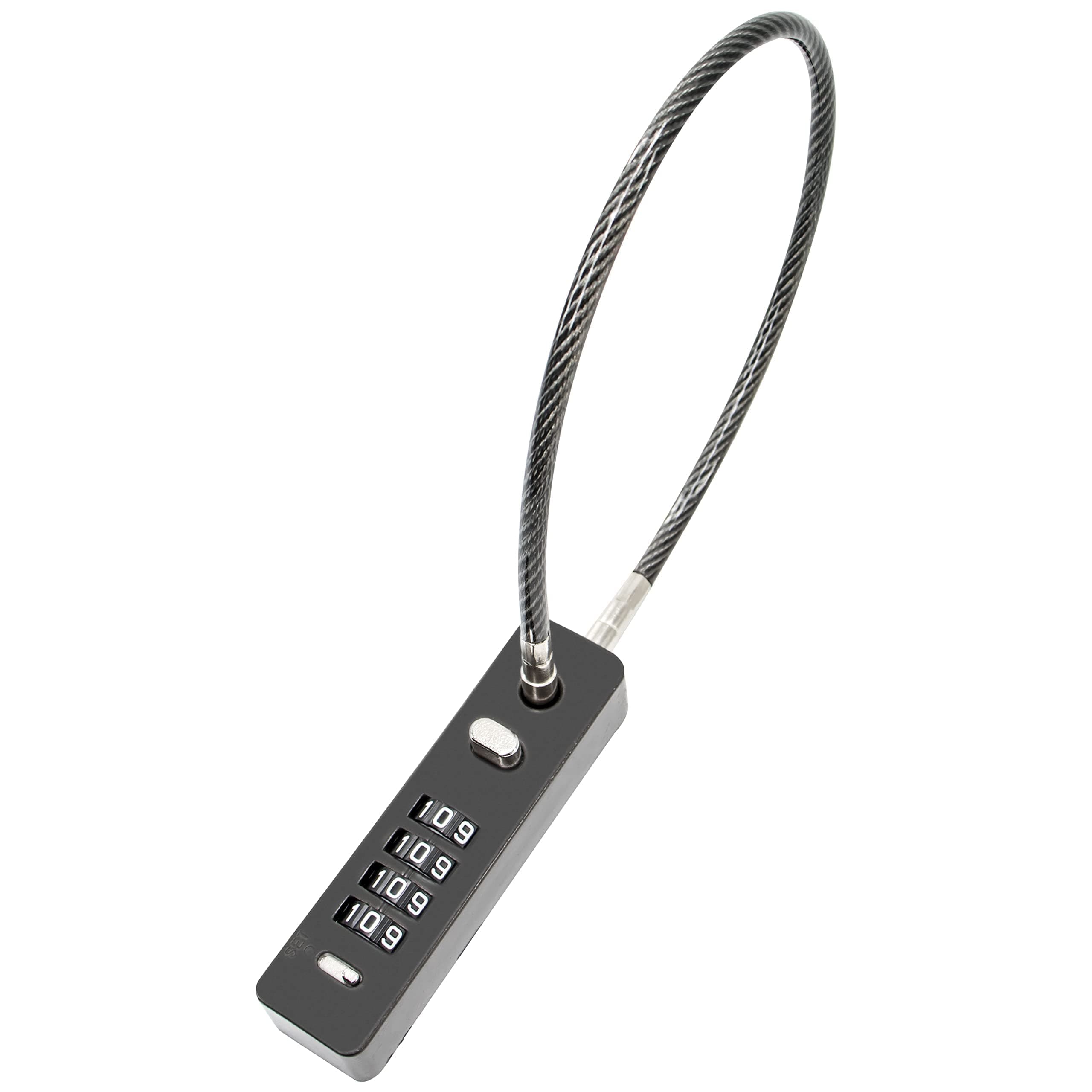 MAKINGTEC Combination Lock Cable Security Steel Cable Luggage Lock, Bike LockWeatherproof with Resettable Code, Braided Steel Coated Anti-Theft, Waterproof Cycling Cable Locks, Black (1.96 Feet 5 mm)