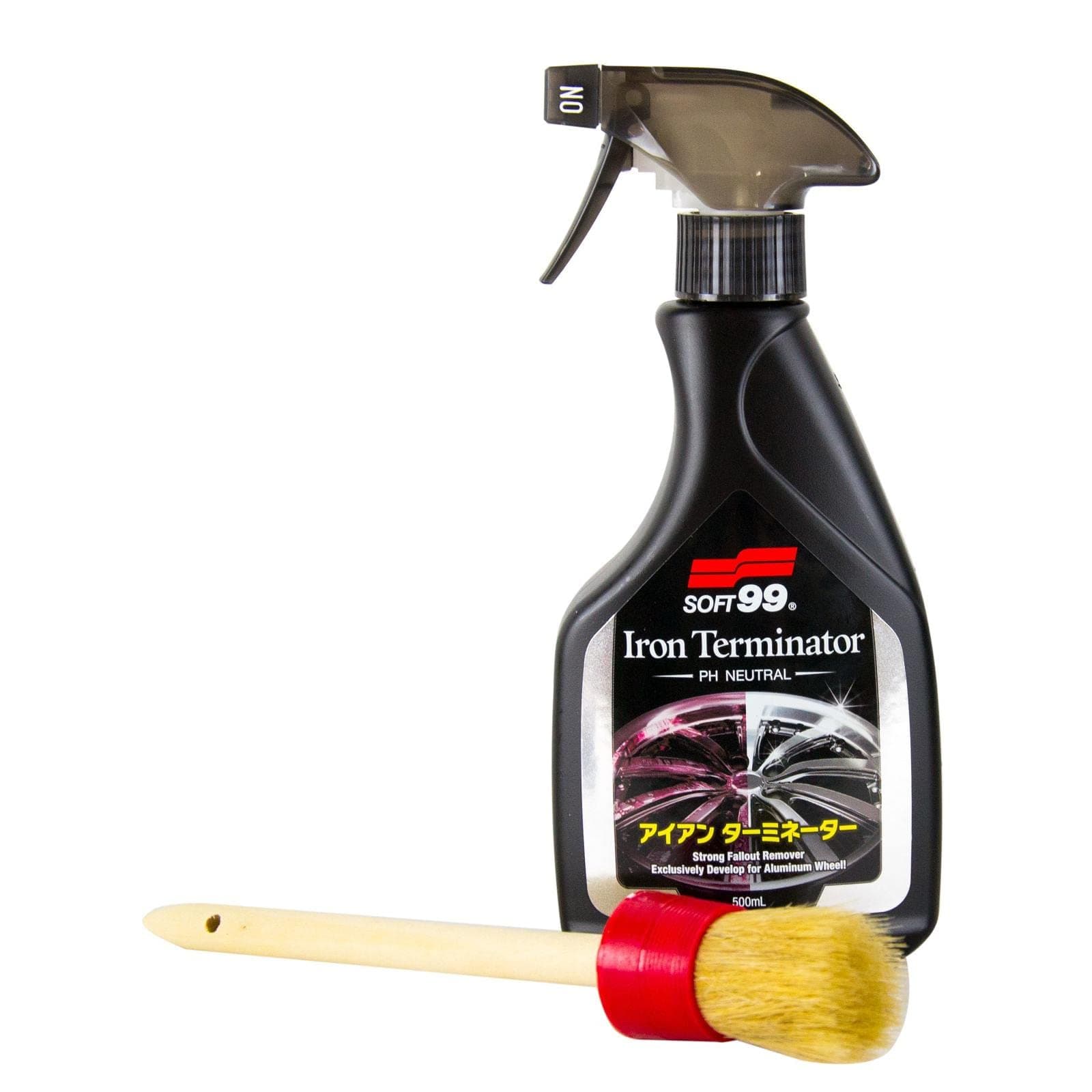 SOFT99 Iron Terminator Wheel Cleaner Rust Remover 500 ml & Rim Brush