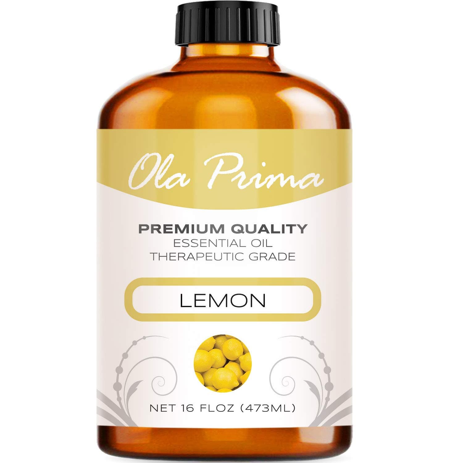Ola Prima Oils Lemon Essential Oil 16oz Bulk, Essential Oil for Aromatherapy, Diffusers, Candle Making, and Household Cleaning