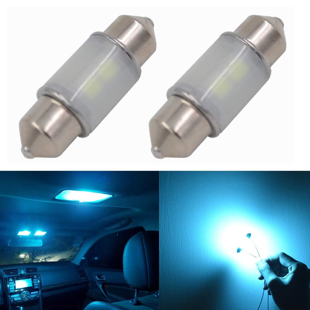 31mm(1.25") LED Blue Dome Festoon Map light Fit for DE3175 DE3021 DE3022 3175 Canbus Error Free 12V 24V with SAMSUNG-5630 Chipset(Pack of 2)