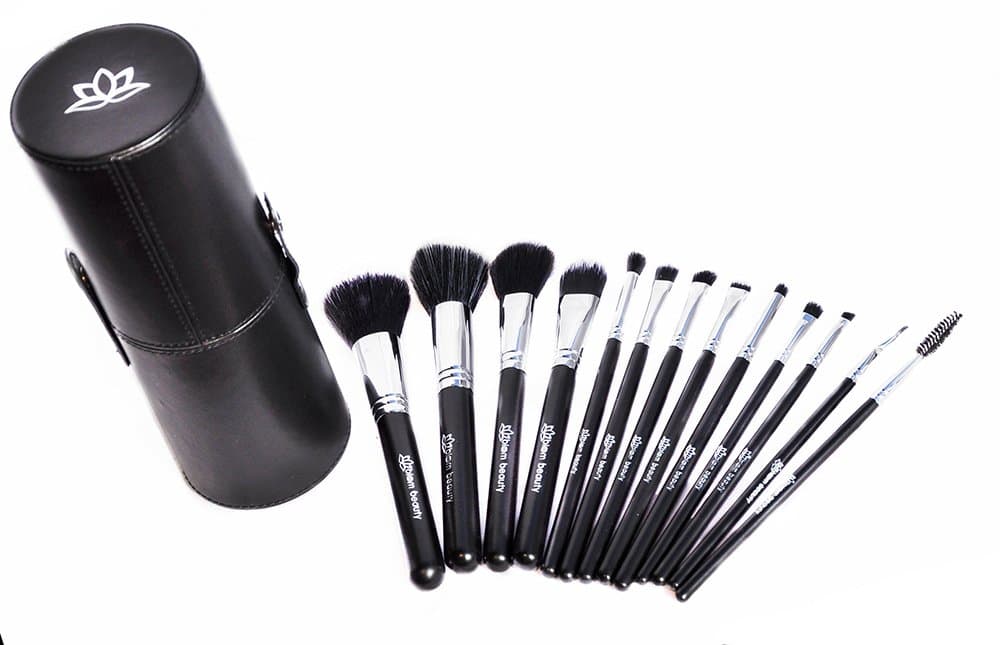 Make-up Brush Set with a Handy Case 13 Piece Complete Professional By Bloom Beauty