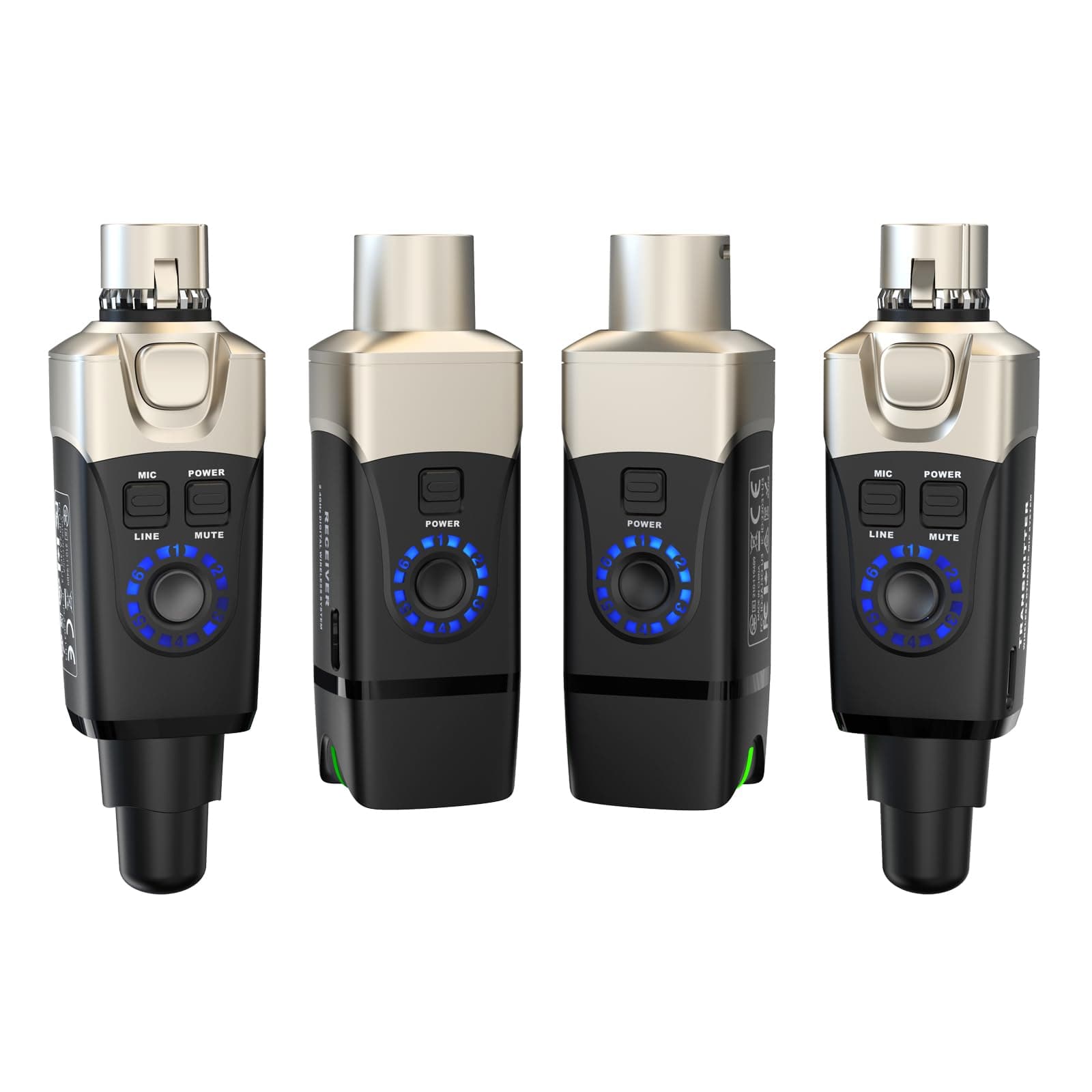 Xvive U3 Wireless Microphone System 2.4GHz Wireless XLR Transmitter and Receiver for Dynamic Microphone, Audio Mixer, PA System (U3 Dual)