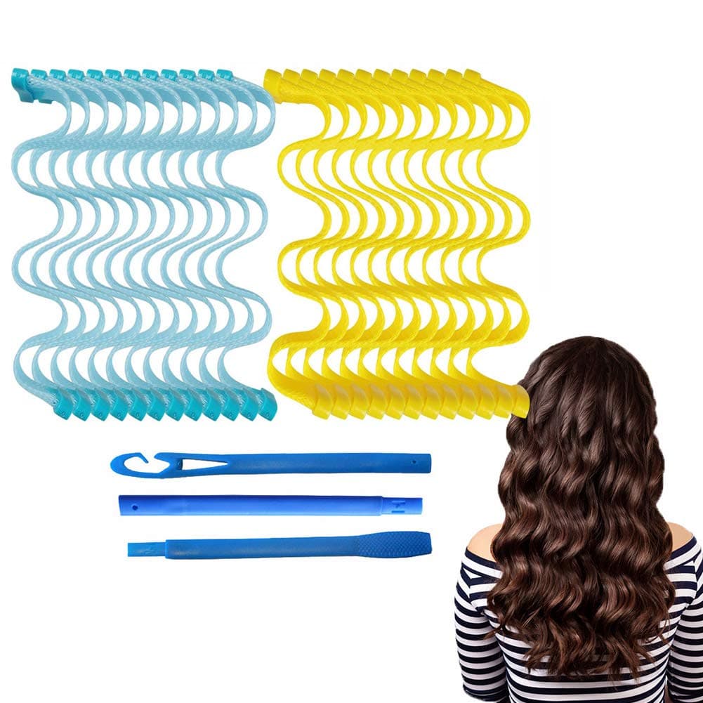 24 PCS Hair Rollers 21.6 inchs Wave Style No Heat Hair Rollers for Long Hair Easy Operate Hair Styling Tools