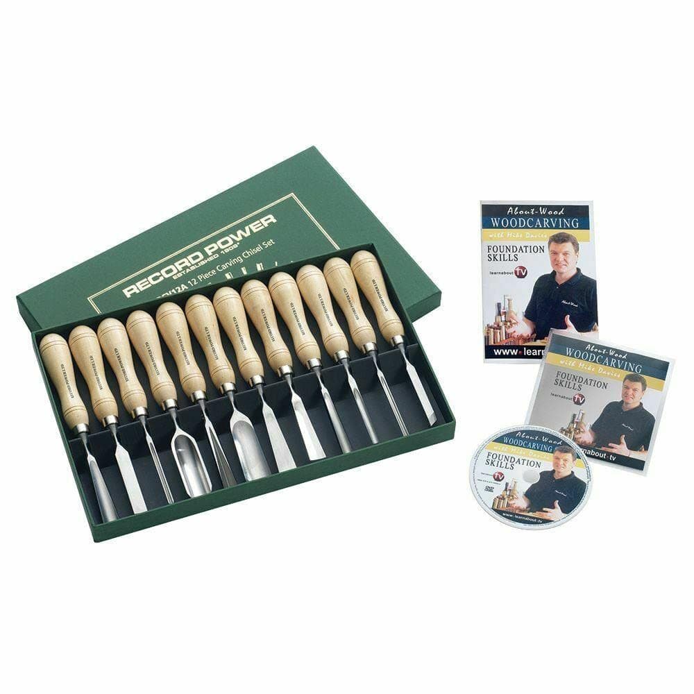 Record Power RPCV12A Carving Tool Set Including Book and DVD