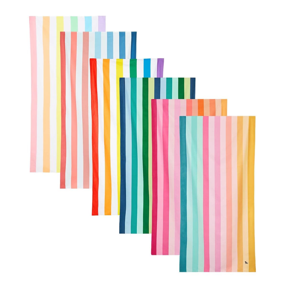 Dock & Bay Beach Towel - Quick Dry, Sand Free - Compact, Lightweight - 100% Recycled - Includes Bag - Rainbow Shores - Set of 4 - Extra Large (200x90cm, 78x35)