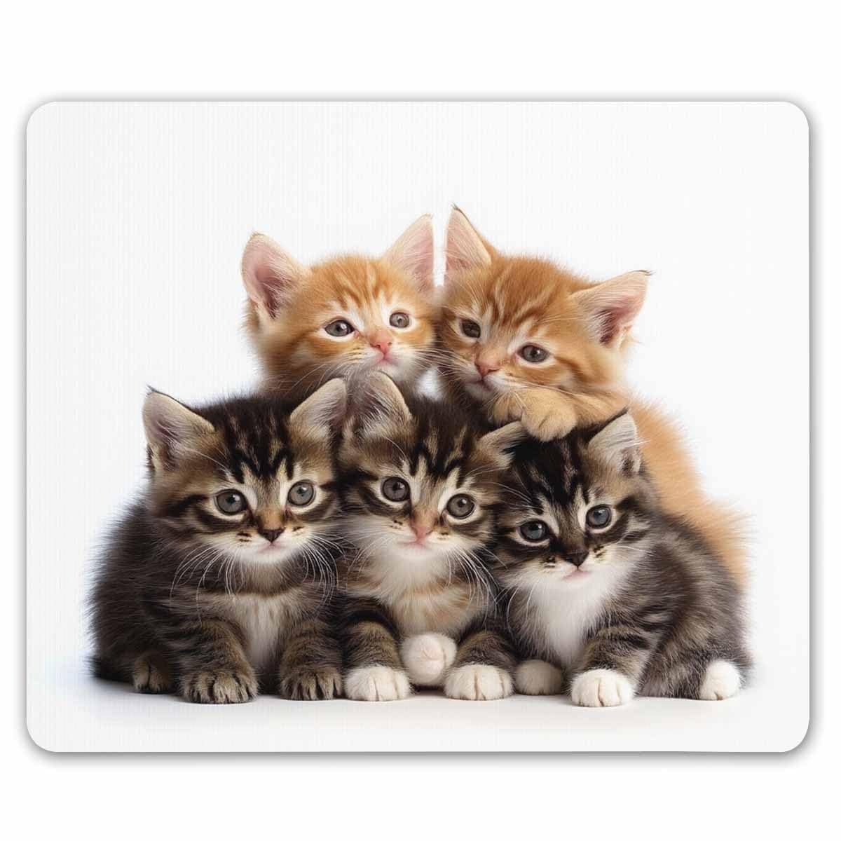 Smooffly Cats Mouse pad for Computers, Kittens Family Cats Mouse Pad