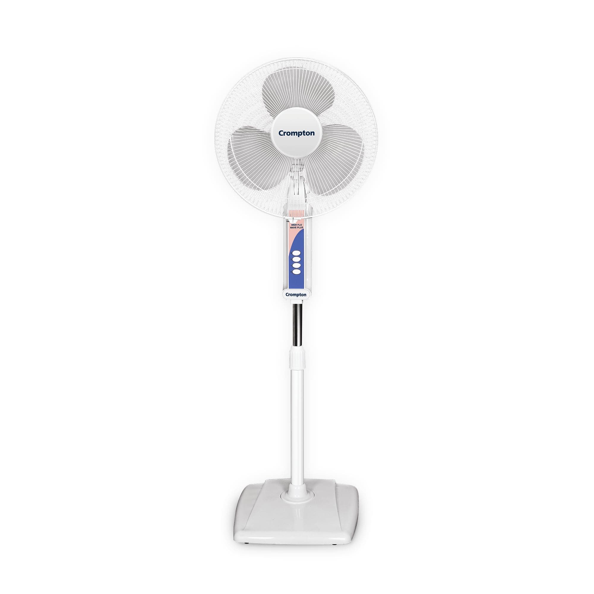 Crompton Wave Plus 400 mm Pedestal Fan | Adjustable Height | Smooth Oscillation | Superior Air Delivery | 2 Year Warranty | White