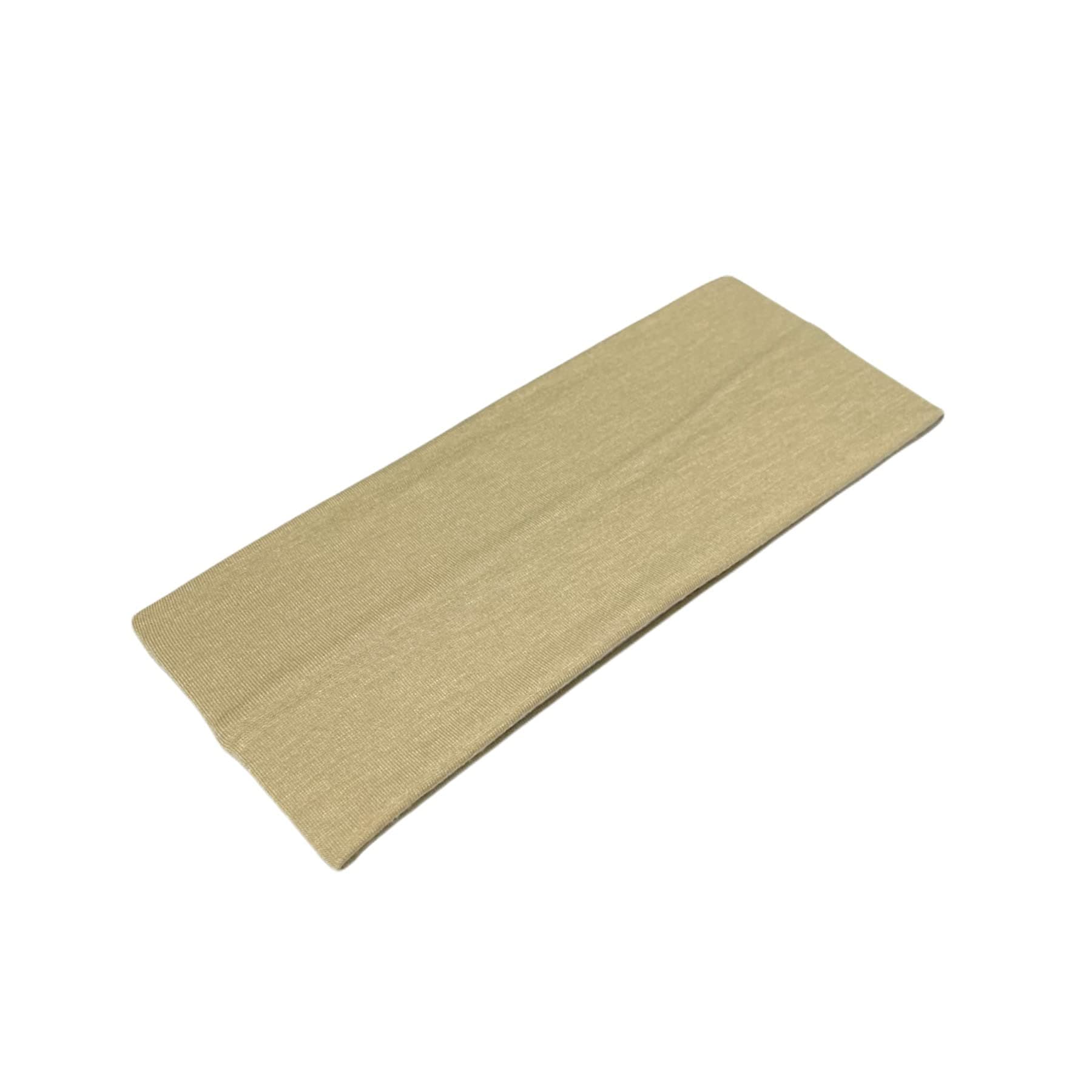 WESTEND CHOICE 9cm Wide Headbands 2 Pack Soft Head Band Plain Stretchy Unisex Kylie headband Bandeau Headbands for Women & Men Gym Yoga Hair Band (Light brown)