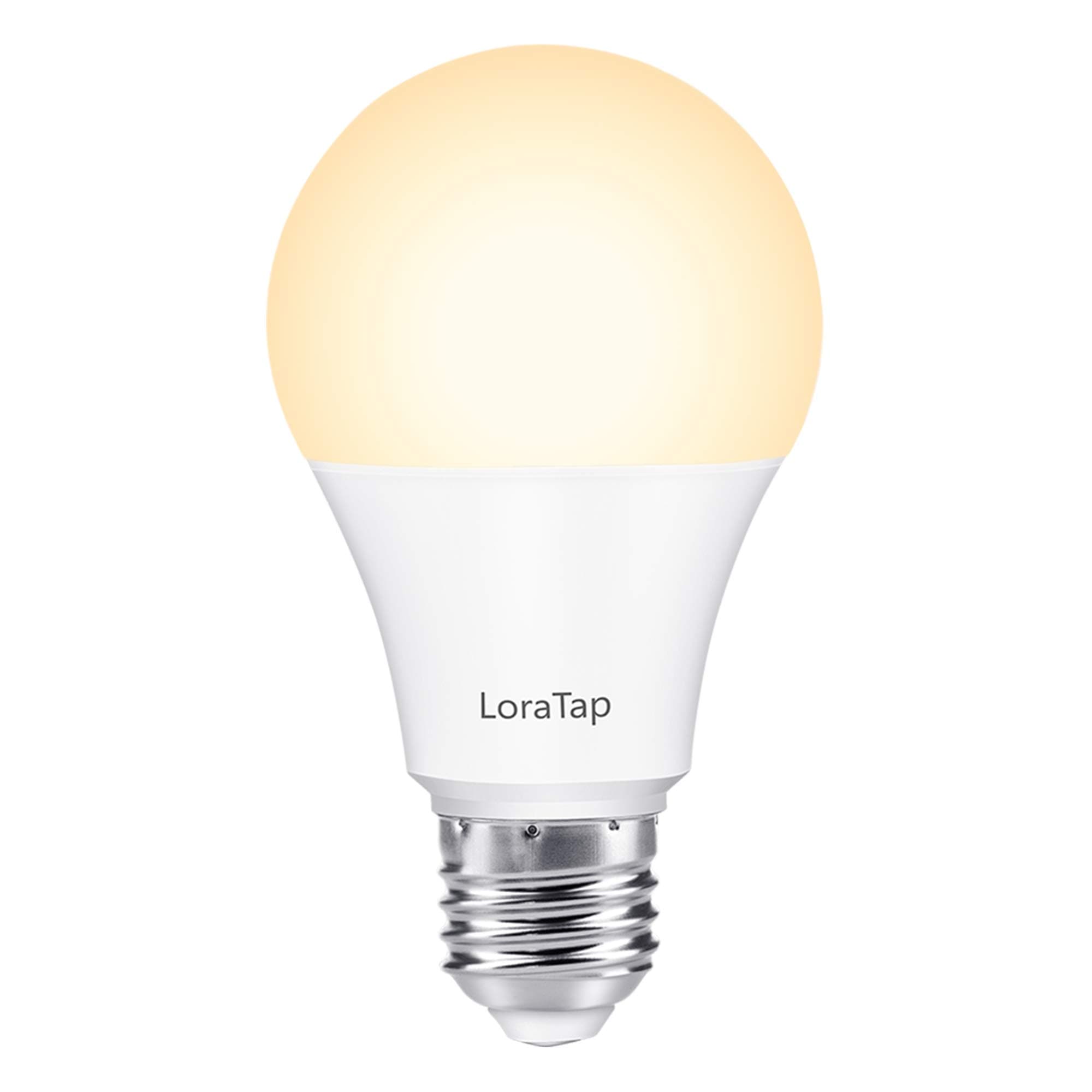 LoraTap Remote Control Dimmable A19 E26 LED Light Bulb, 3 Color Changing, 8.5W (Equivalent 60W) (Remote Not Included)