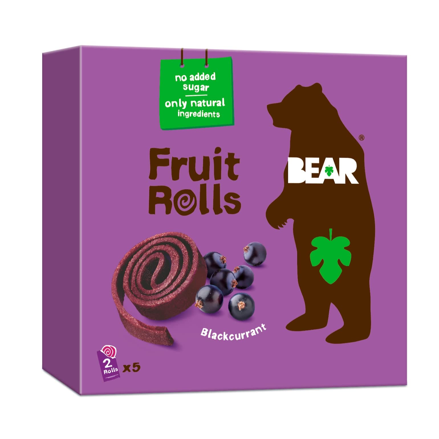 Fruit Rolls Blackcurrant, 100% Natural Ingredients, No added sugar, Healthy School And Lunch Snacks For Kids And Adults, 5 x 20g