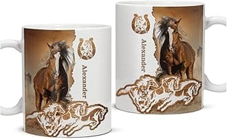 winorax Horse Coffee Mug Cup Personalized Horse Gifts For Men Women Horses 11oz 15oz Ceramic Mugs Cup Full Printed Birthday Christmas Fathers Day Equestrian Gift