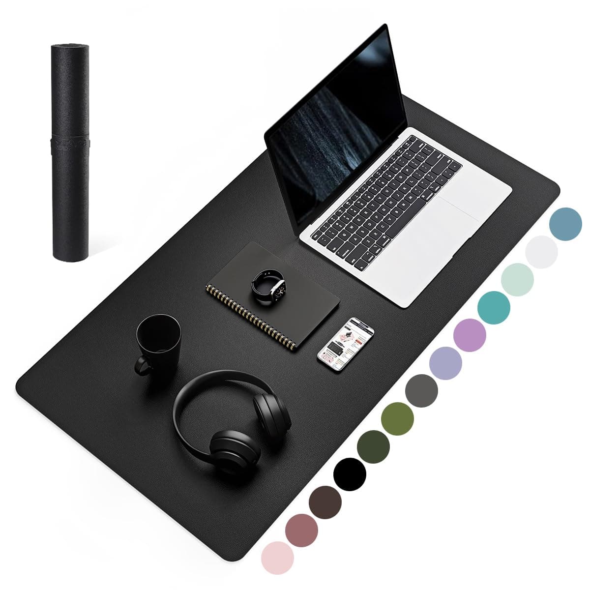 YSAGi Desk Mat, Mouse Compatible, Leather Desk Mat, Large Mouse Pad, Suede Back, Non-Slip, 1.5mm Thick, Waterproof, Oil-Resistant, Insulated, Easy to Clean, Desk Pad for Office and Home Use