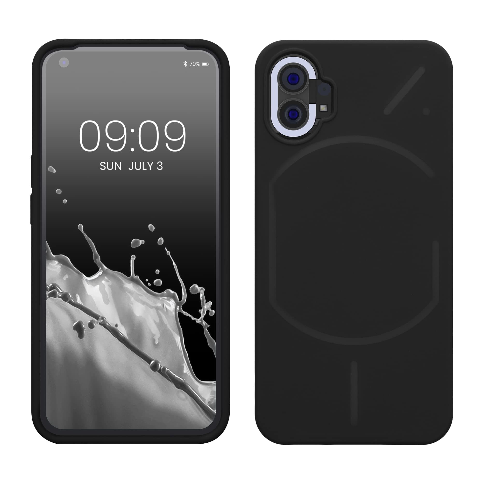 kwmobile Case Compatible with Nothing Phone (1) Case - TPU Silicone Phone Cover with Soft Finish - Black