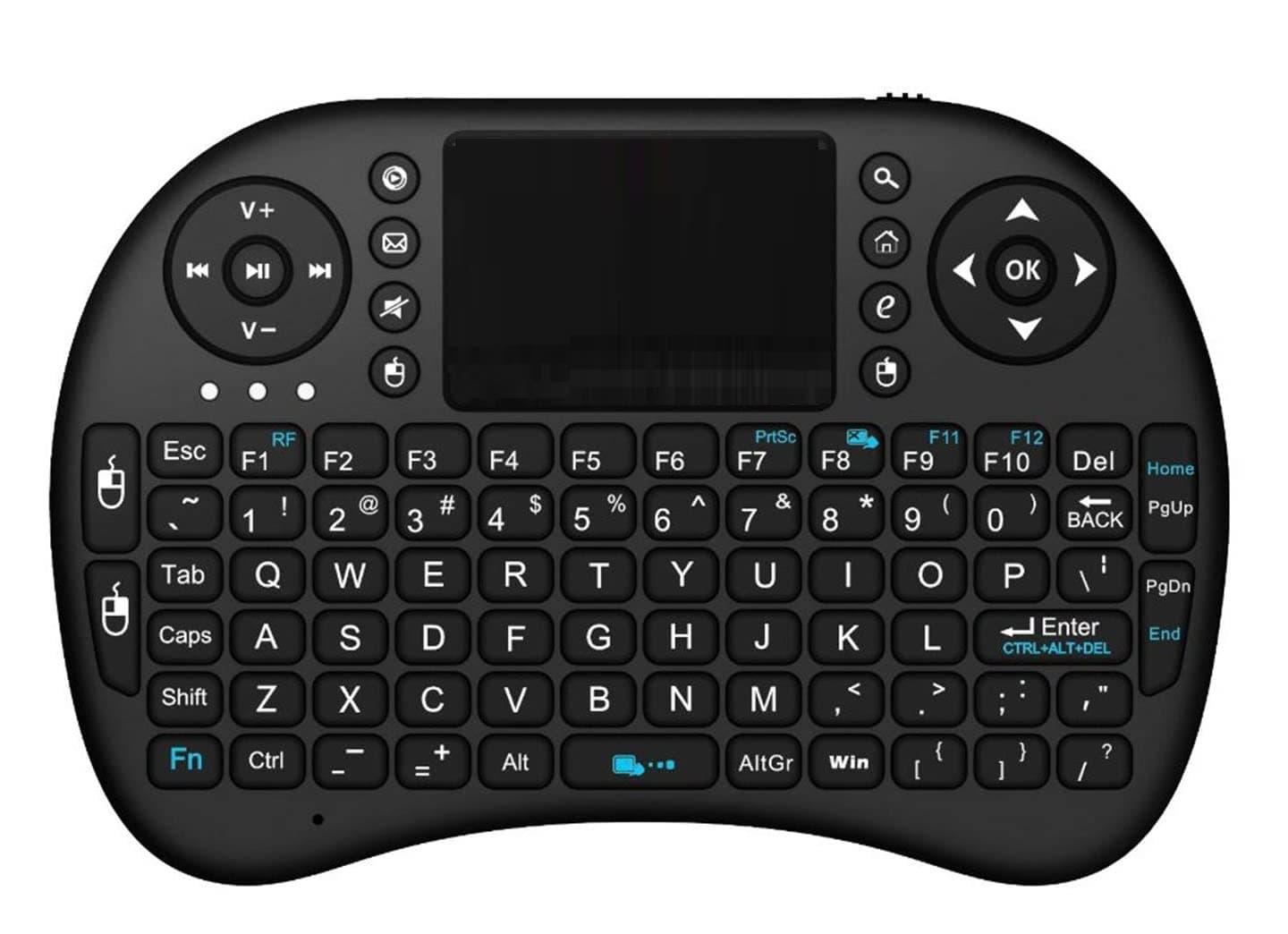 Teconica QC45 Universal & Portable Mini 2.4GHz Wireless Bluetooth Keyboard with Smooth Touch pad for Both Gaming & Official Use Compatible for All Devices (Multi Color)