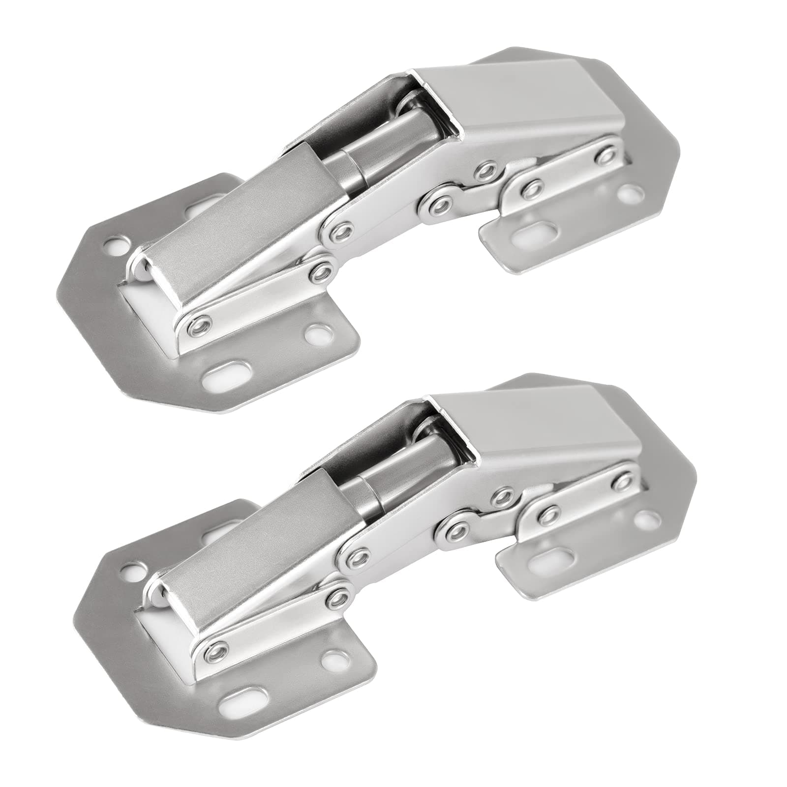 2-Pack Hidden Hinges for Cabinet Doors Frameless, Concealed Cabinet Hinges, 90 Degree Surface Mount Hinges