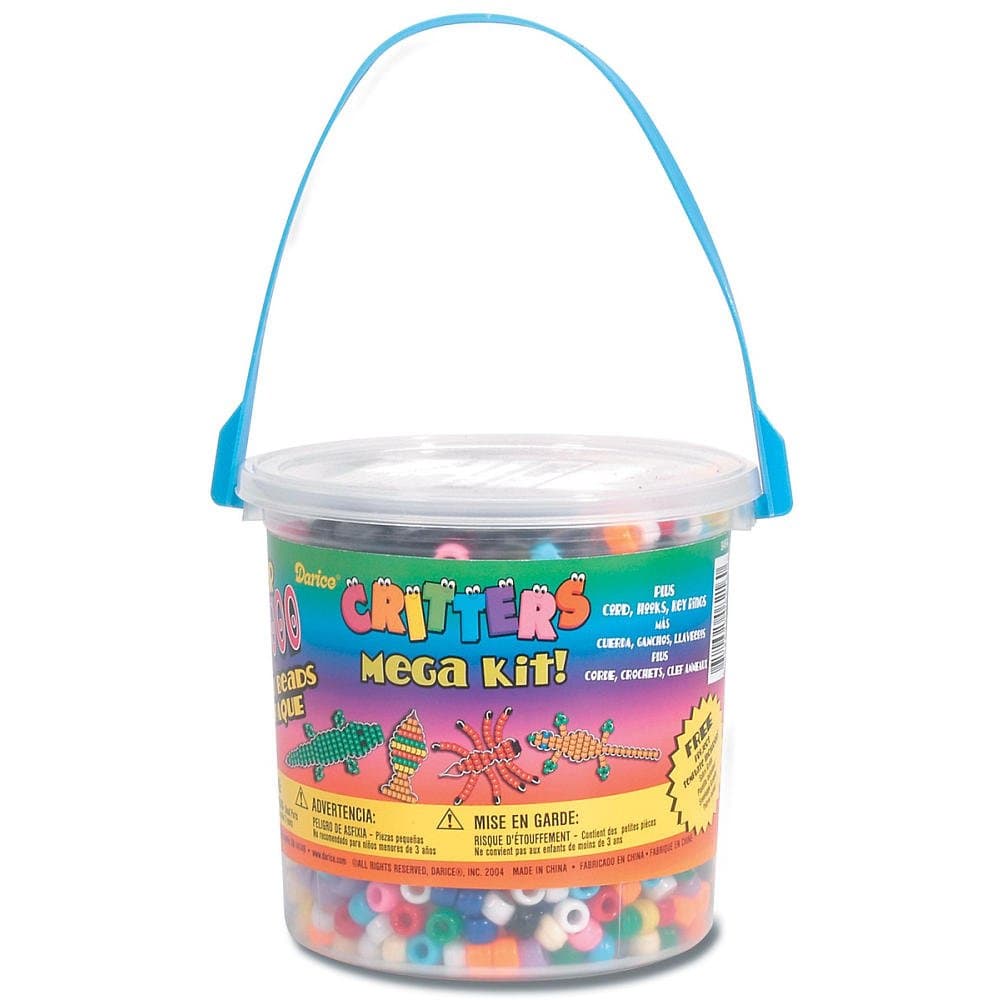 Darice Crafts Bead Kit Plastic Pony Bead Mega Critters Bucket