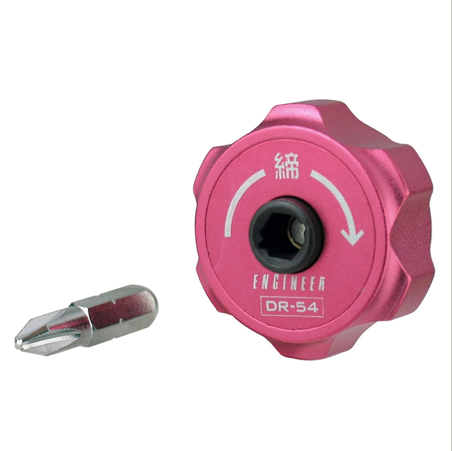 ENGINEER low profile stubby ratcheting palm screwdriver. dr-54, Red