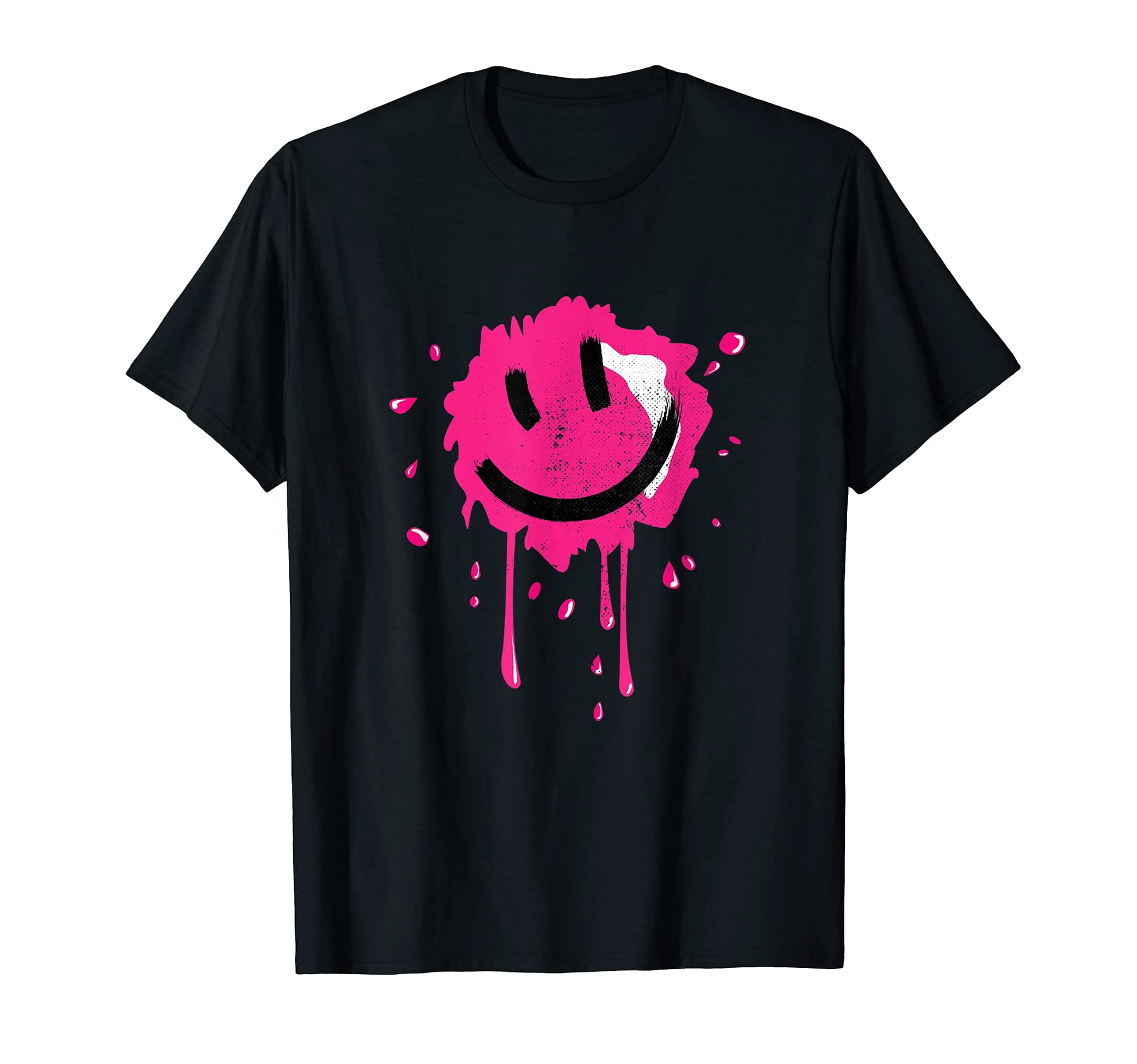 Paint Drip Smiley Face Drippy Smile Face DesignsEmoticon Smiley Face Psychedelic Trippy Paint Drip T-Shirt