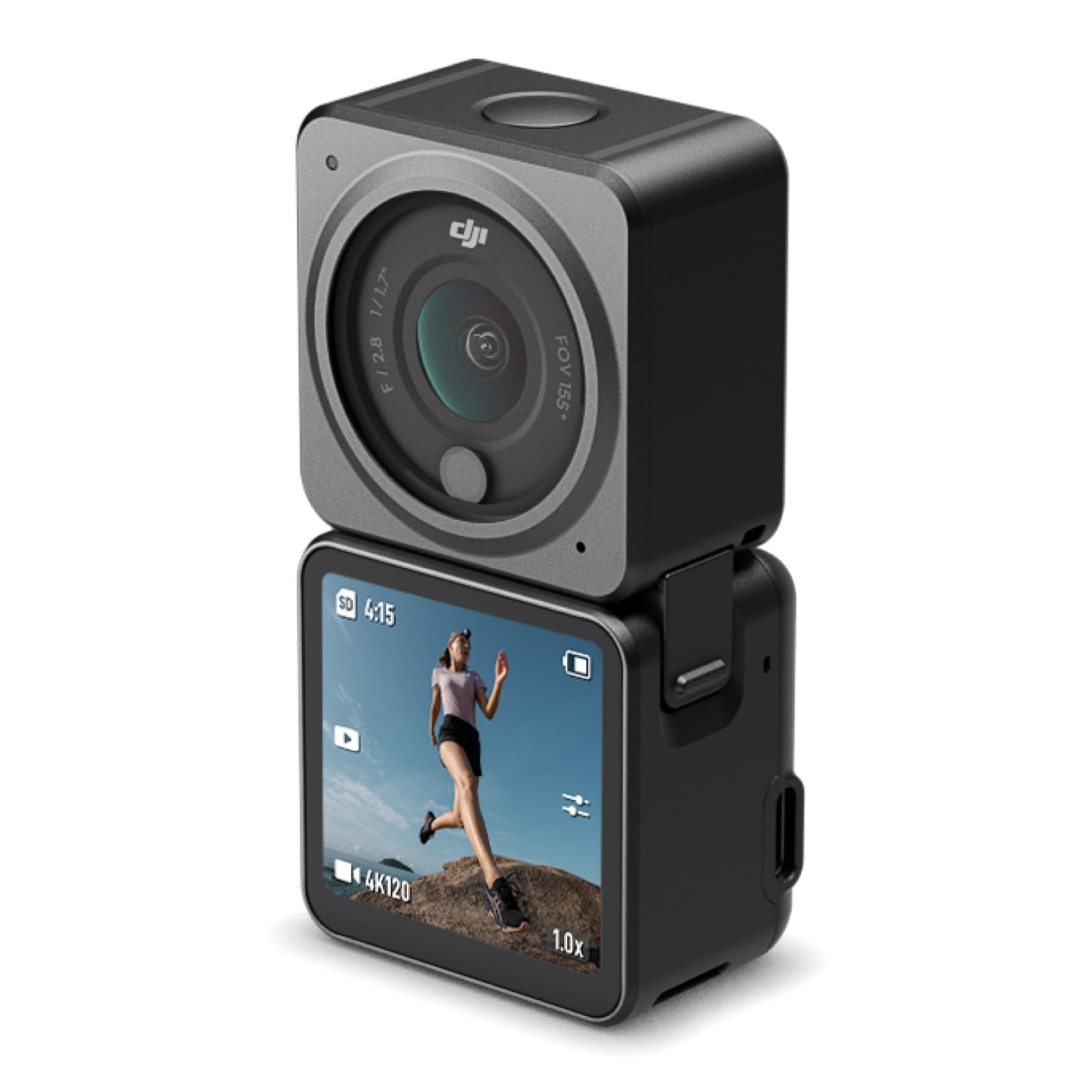 DJI Action 2 Dual Screen Combo (32GB) Action Camera, 4K Dual OLED Touch Screen, Ultra Wide Angle 155°FOV, Gimbal Mounted, Magnetic, Image Stabilization Technology, Waterproof Camera, Vlog and Action