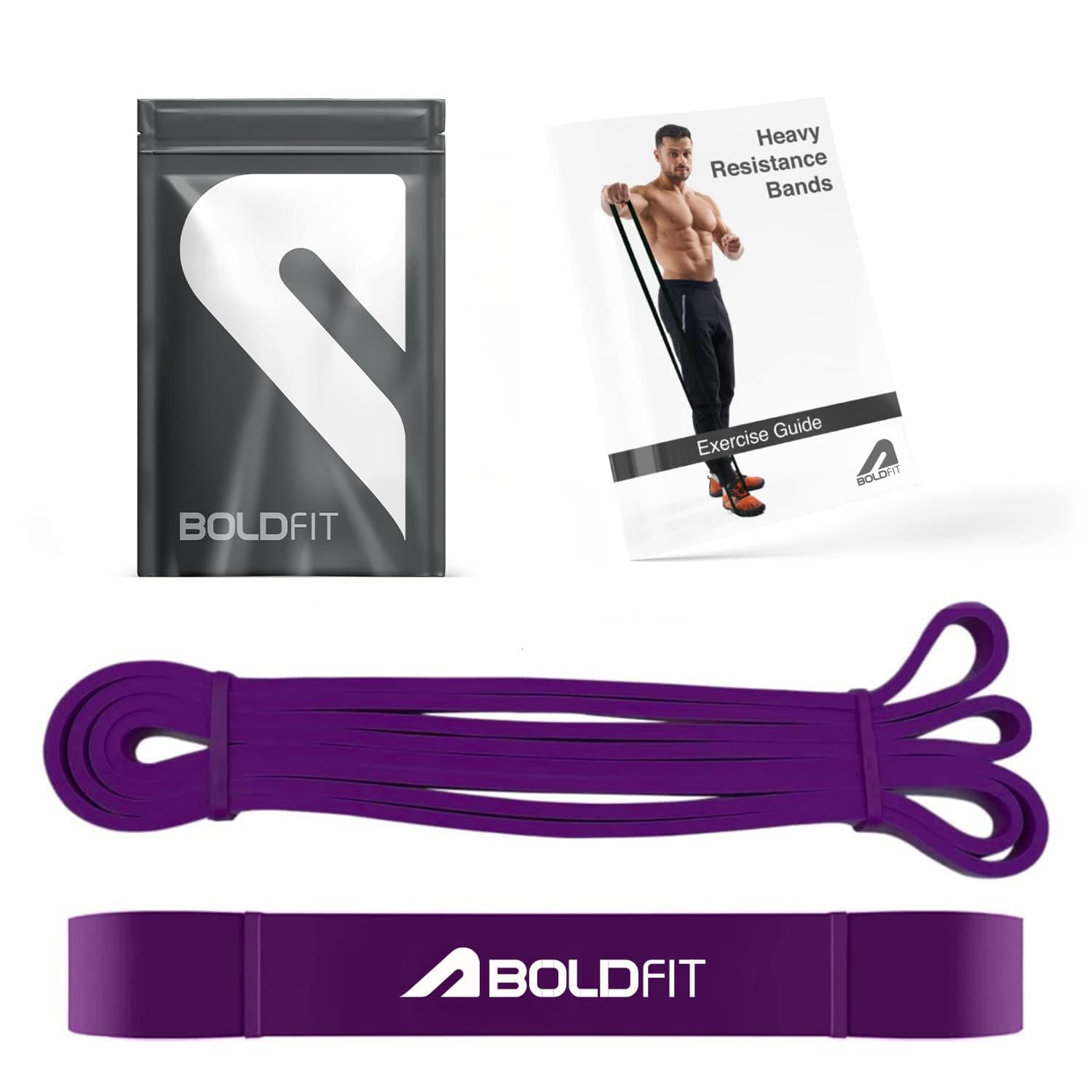 Boldfit ヘビーレジスタンスバンド エクササイズ&ストレッチ用 (パープル)