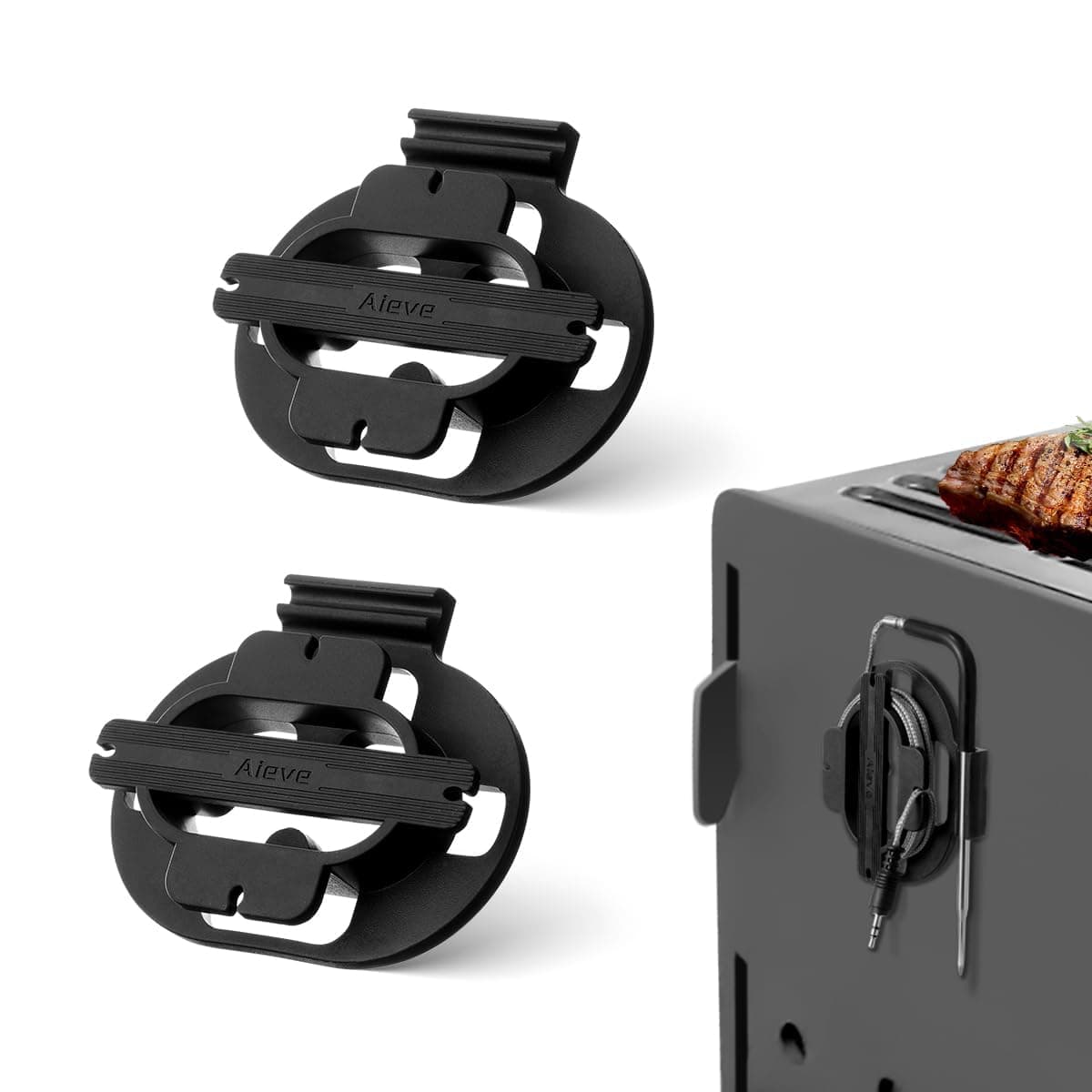 Meat Probe Organizer, 2 Pack Magnetic Thermometer Probe Spool Wrap for Pit Boss/Traeger/ThermoPro Digital Thermometer Probe