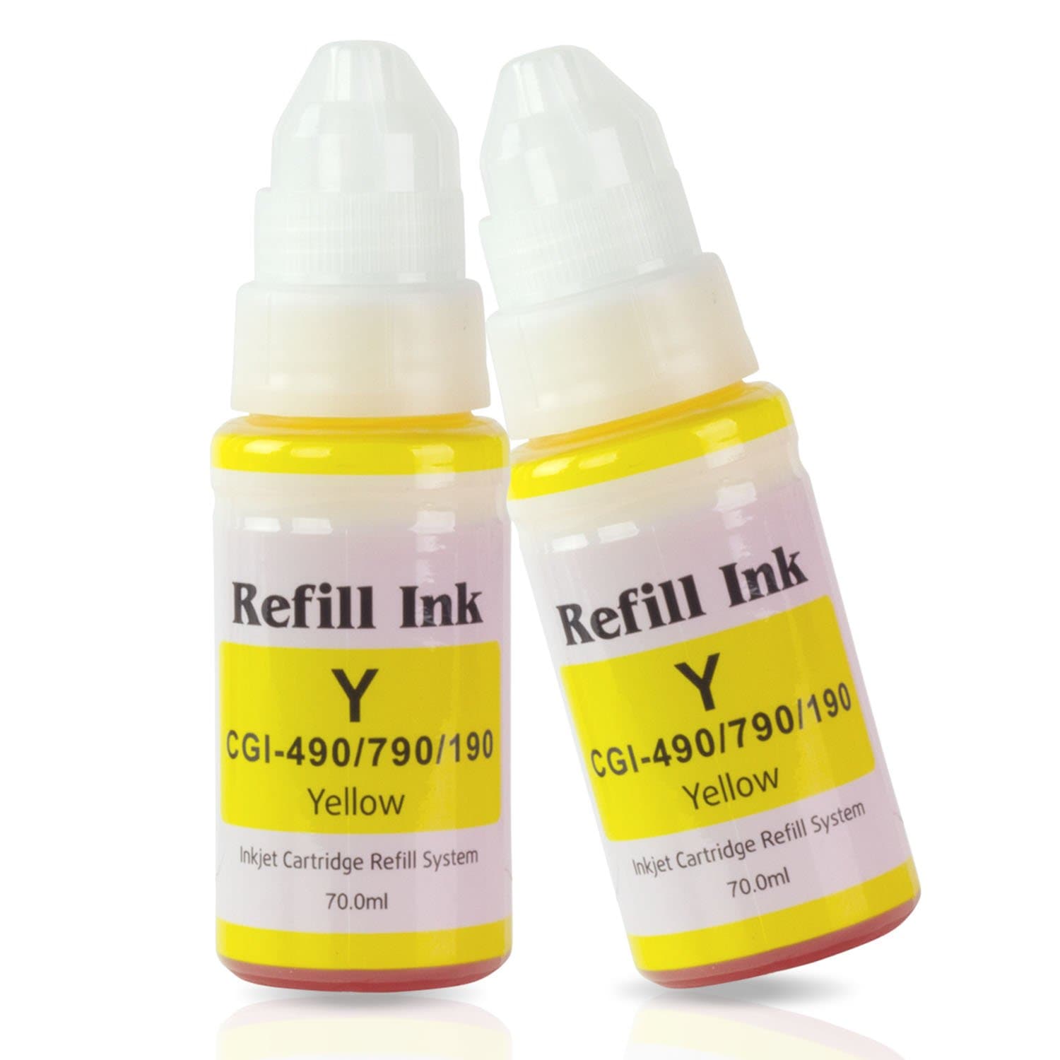 2PK Yellow Dye Refill Ink 70ml Compatible with GI-290