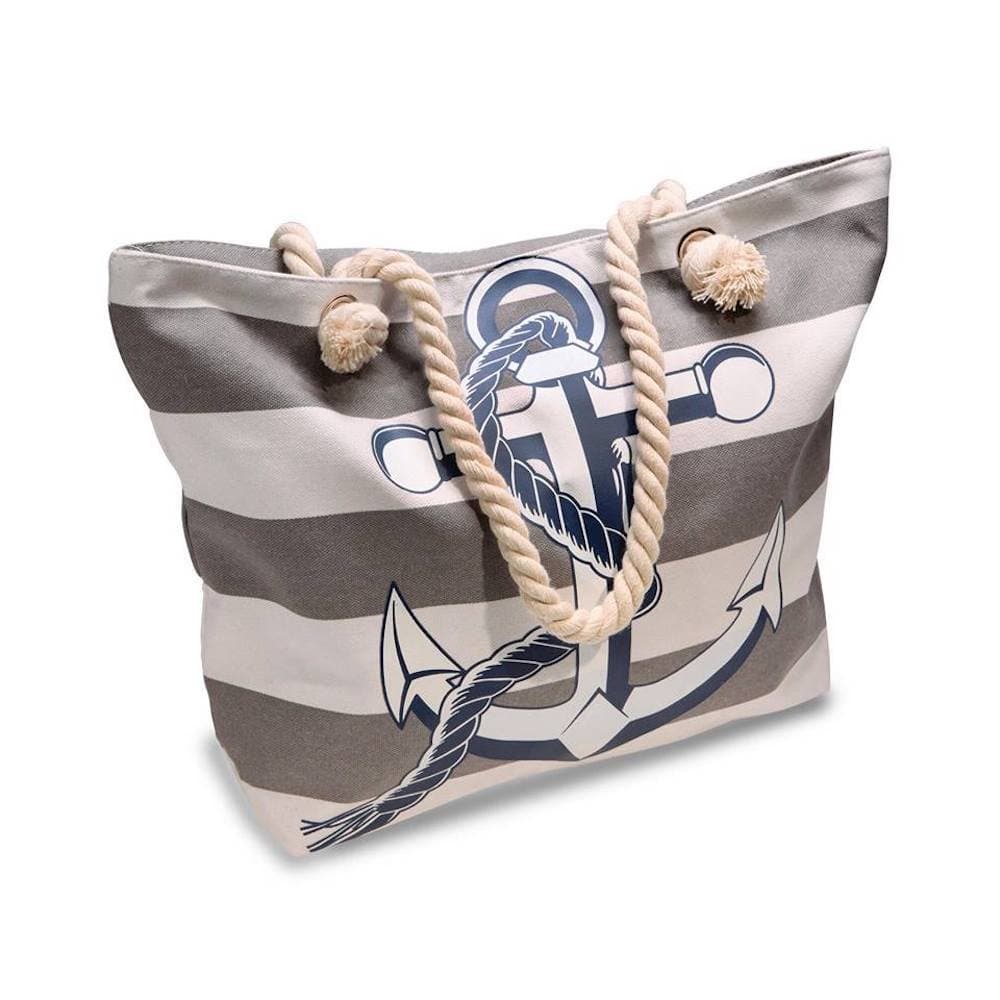 Beach Bag With Inner Zipper Pocket from Moskus Gear - Tote Bag with Top Zipper and Rope Handles