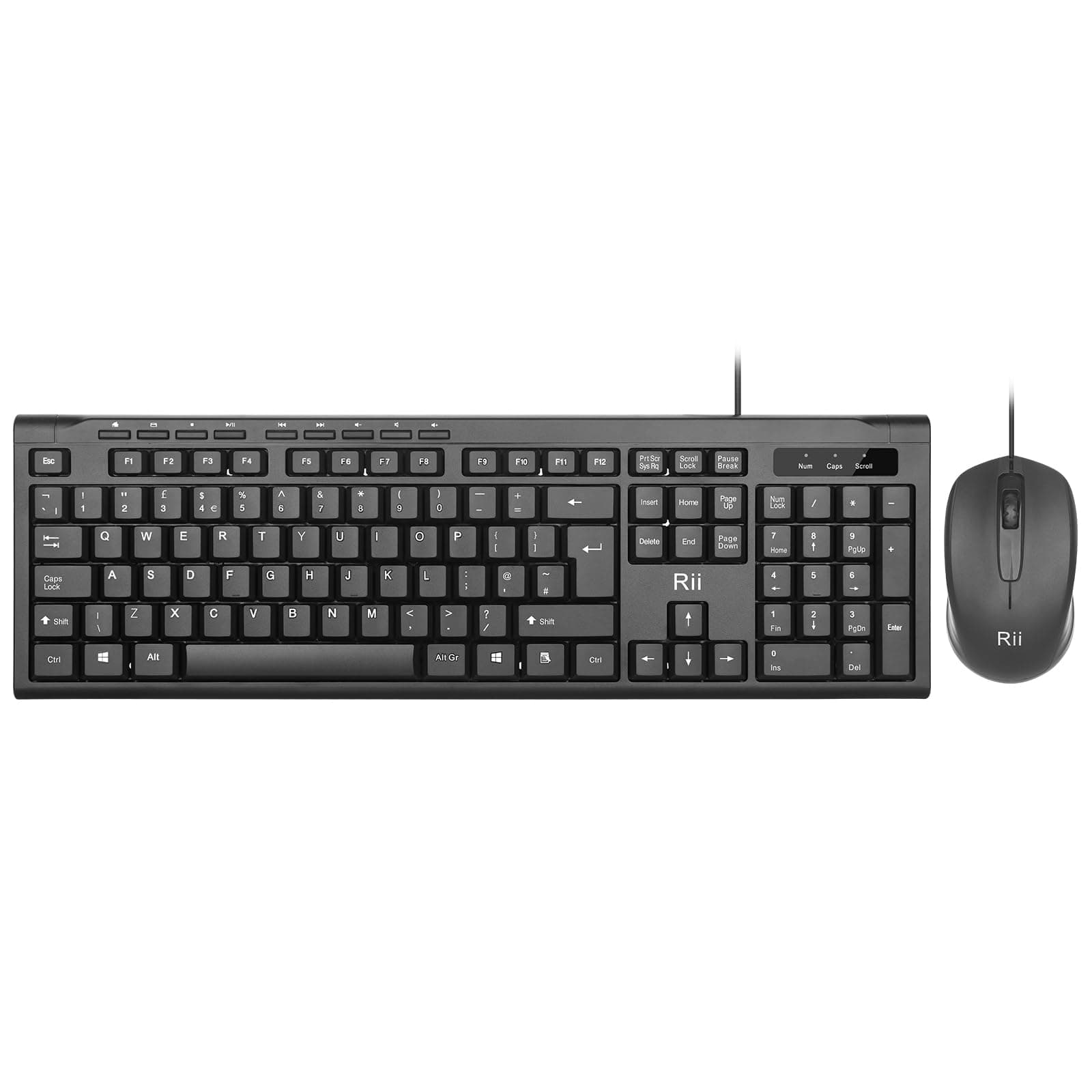 Rii Keyboard and Mouse Set,USB Wired Keyboard and Mouse Combo for PC Business Office Usage-1 Pack