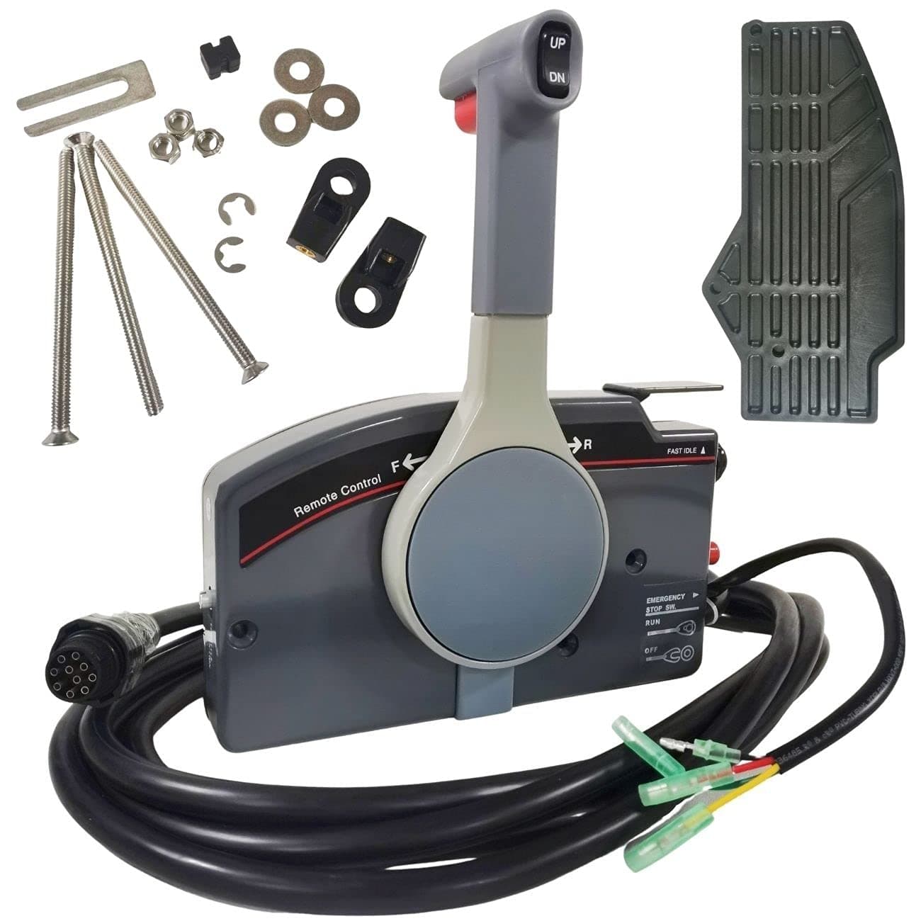 703 For YAMAHA Outboard Remote Control Box 10-Pin 16FT Cable Side Mount Emergency Lanyard 2 Stroke Compatible OEM 703-48205-16