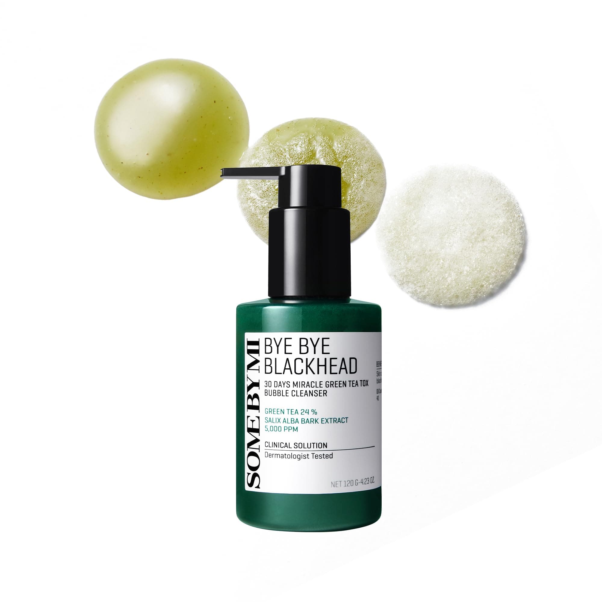 Bye Bye Blackhead 30 Days Miracle Green Tea Tox Bubble Cleanser – 4.23oz, 120g – Korean Face Wash & Bubble Face Mask – Daily Blackhead-Removing Pore Minimizer for Face – Korean Skin Care