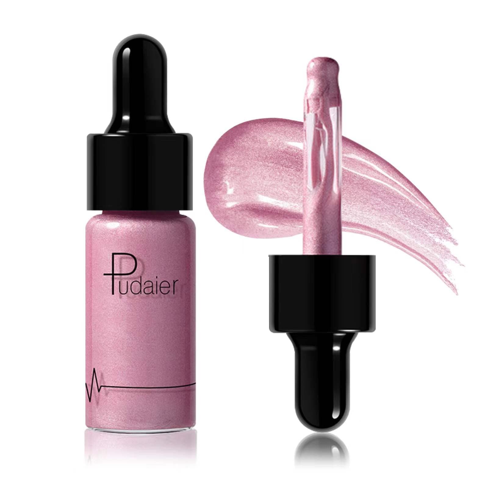 Go Ho Liquid Highlighter Makeup,Illuminating Liquid Glow Highlighter Makeup Shimmer Soft Light Face Eyes Body Makeup,10 Rose Pink Highlighter