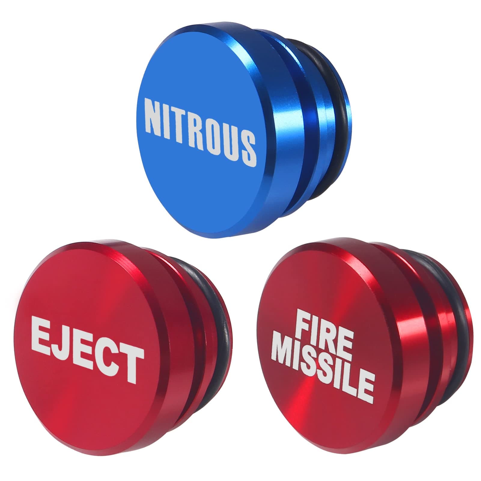 3 Pieces Aluminum Dustproof Plug Billet Button Plugs, Standard 12-Volt Replacement Accessories, Car Novelty Button Lighter Anodized Aluminum Car Decoration Fits Most Automotive Vehicles