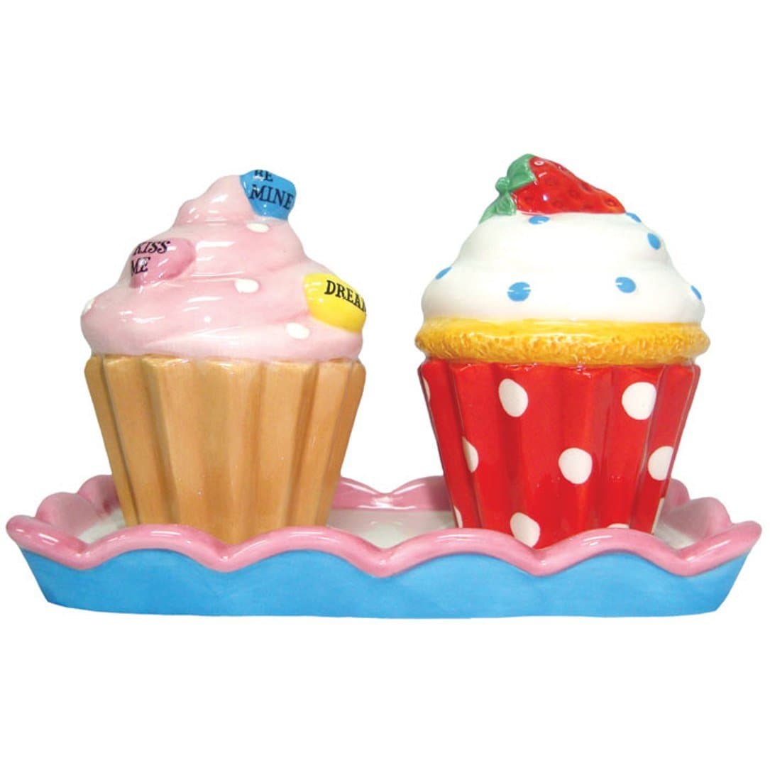 Westland Giftware Ceramic Salt and Pepper Shaker Set, 3.25-Inch, Cupcake Treats, Set of 2
