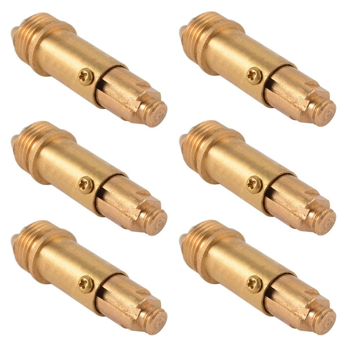 6Pcs Basin Waste Pop Up Click Clack Clicker Push Internal Spring Plug Bolt Brass Replacement Screw for Most Sink Bath Tub Basin Drain Stopper