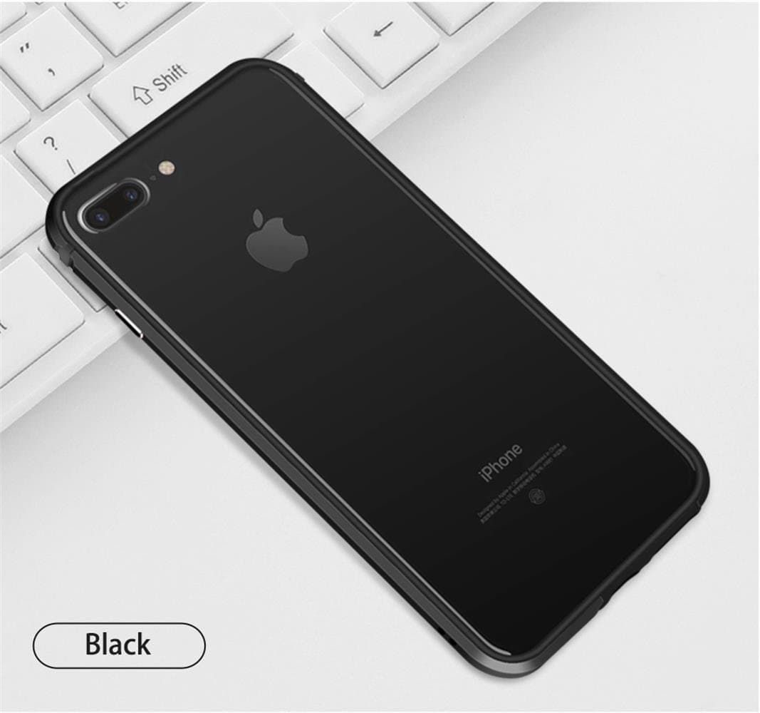 iPhone 8 Plus Case, Zejiachuang Bumper Case Aluminum Metal Frame Shockproof For iPhone 8 plus and iPhone 7 plus (Black)