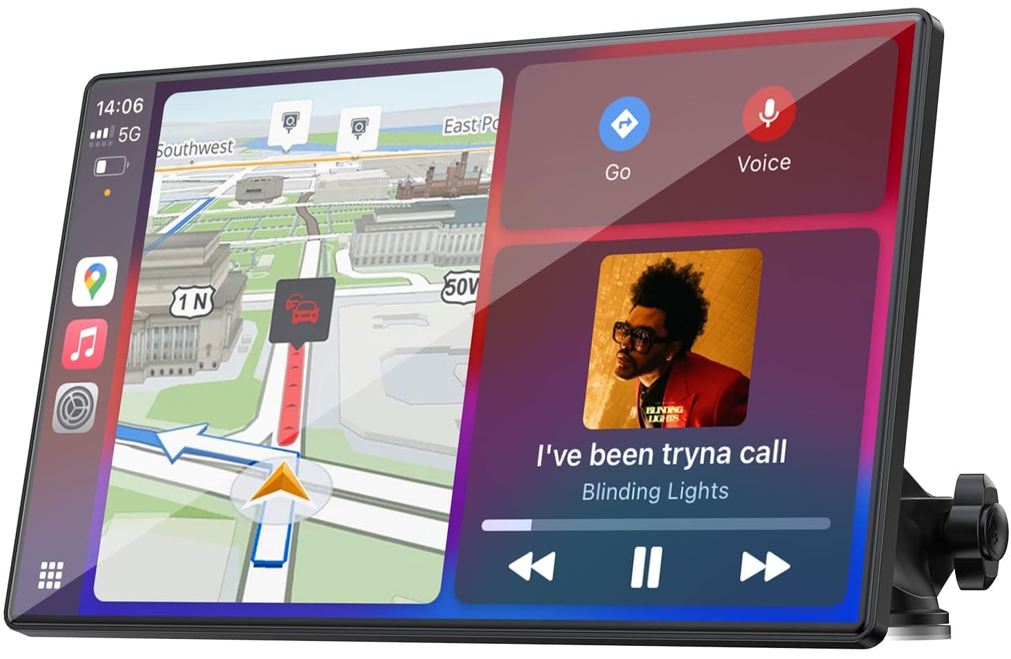 Carplay Screen for Car, 9'' Wireless CarPlay & Android Auto- Upgrade Portable Touchscreen with Bluetooth, Mirror Link, Voice Control, Hands-Free Calling,Plug & Play Car Play Screen