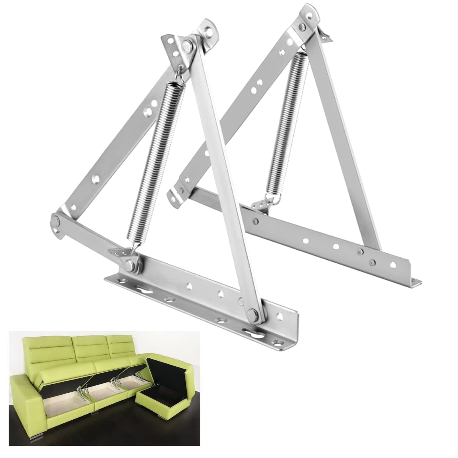 KAFENDA Lid Support Hinges, Sofa Bed Spring Lifters, Box Lid Holding Hinges, Pull Down Hinge for Cabinet Doors, Sofa Recliners or Beds With Boxes