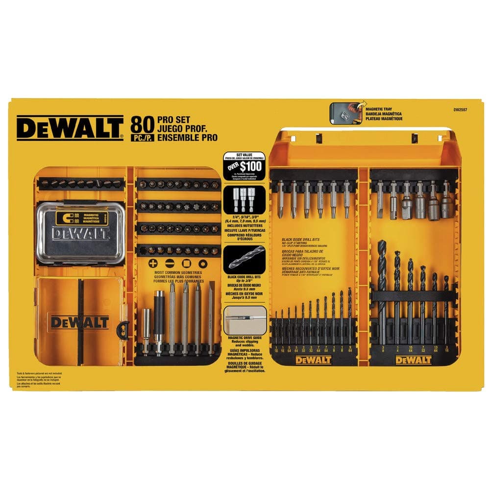 DEWALT DW2587 80-Piece Professional Drilling/Driving Set