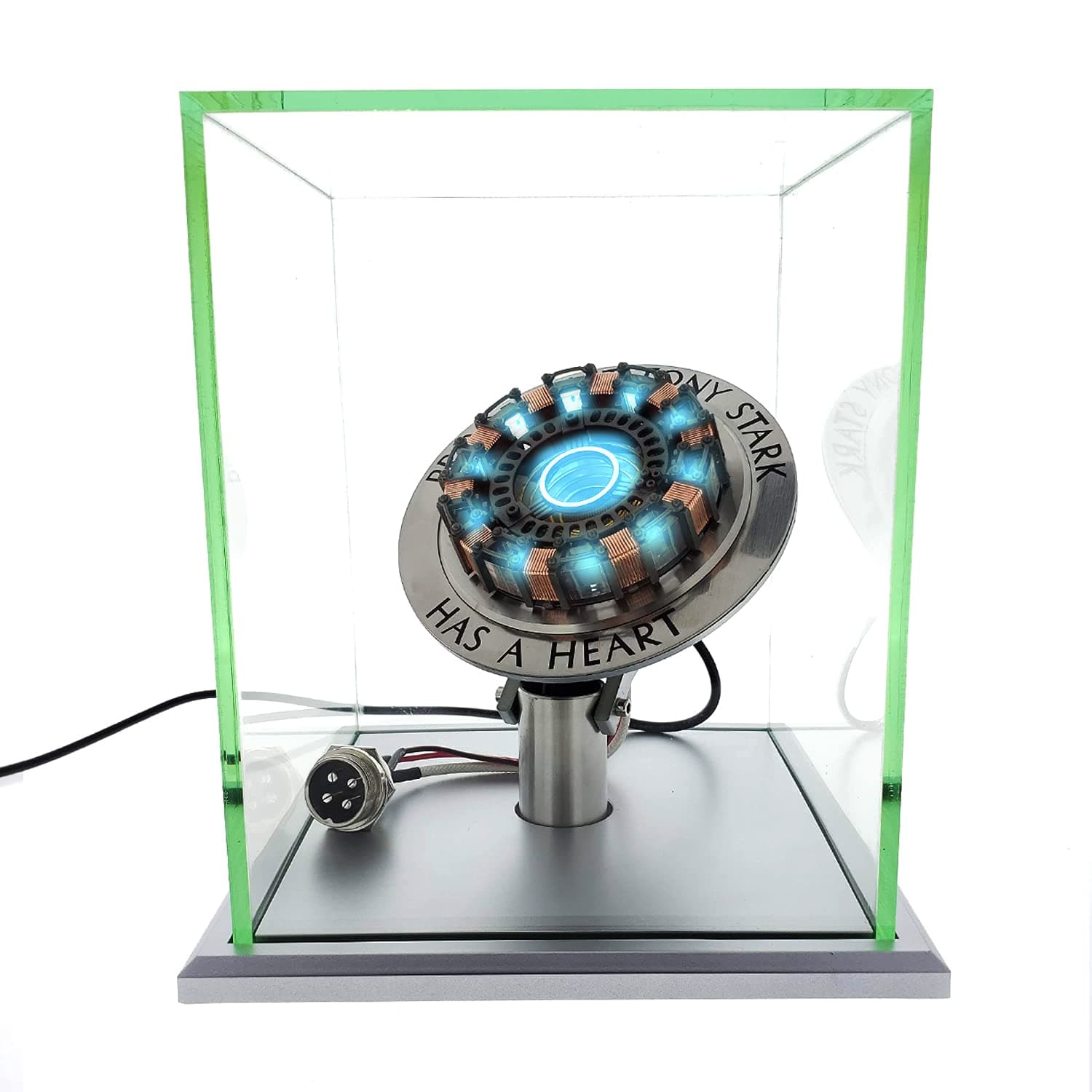 My Pet Elephant Generic Iron Man Arc Reactor 1:1 Ratio, Vibration Sensing, LED Light, USB Connection, with Display Case. for Collections, Toy Gift