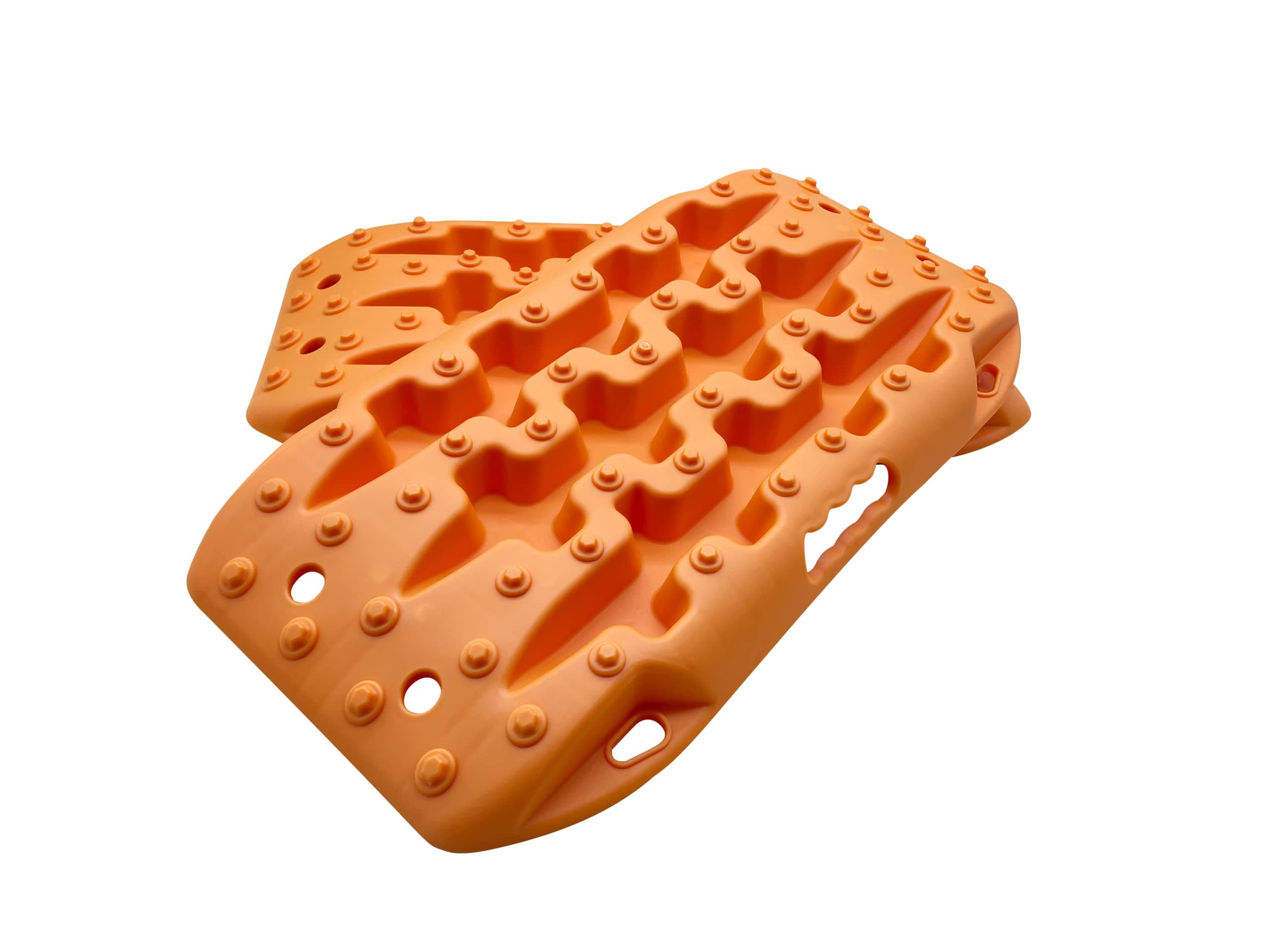 ALL-TOP Recovery Traction Boads -2Pcs Off Road Traction Tracks Mat for Sand Mud Snow 4WD Tire Traction Tool Track Tire Ladder + Storage Bag (Orange)