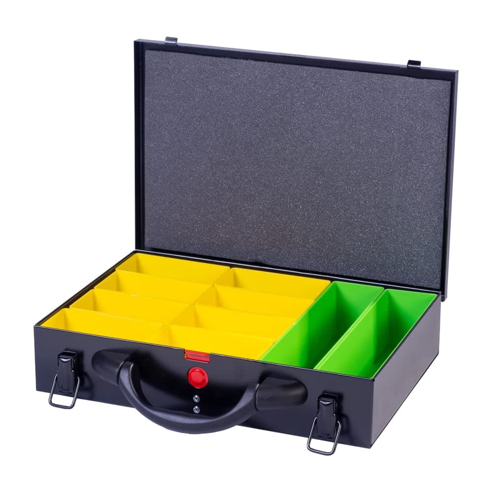 DJM Direct Metal Storage Screw Fixing Organiser Tool Compartment Box Case Black (Small (330 x 220 x 66mm))