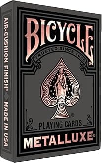 Bicycle Black and Rose Gold Metalluxe Playing Cards โ Premium Foil Metalluxe Deckโ Classic Poker Size, Collectible Luxury Design, Great for Game Night, Gifting, and Stocking Stuffer