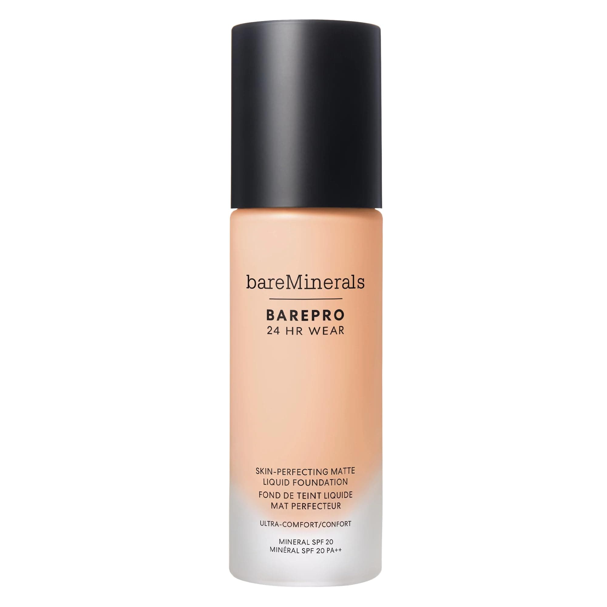 Barepro Performance Wear Liquid Foundation SPF 20, Breathable Makeup for Face, Full Coverage, 24HR Wear, Natural Matte Finish, Vegan