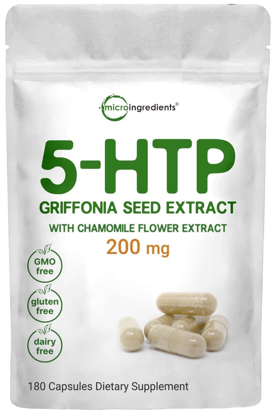 5Htp Pills (Liquid Capsules), Griffonia Seed Extract, 200Mg Per Serving, 180 Softgels, For Sleep And Anxiety, Non-Gmo